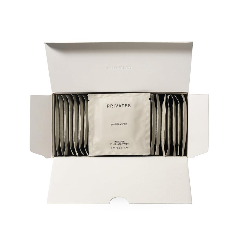 PRIVATES pH-Balanced INTIMATE WIPES for Women & Men | Odor Control, Irritation & Dryness Relief | Hydrating & Soothing with Aloe | Microbiome-Friendly | Natural Ingredients | Fragrance-Free | 25 Count - Image 1